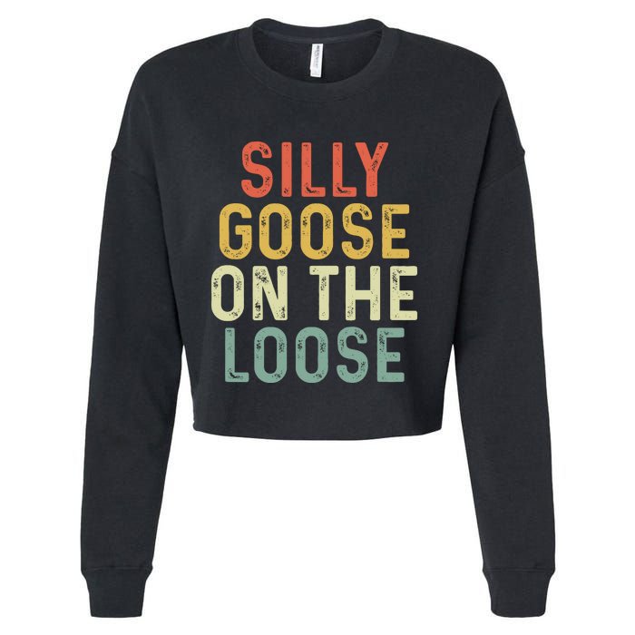 Silly Goose On The Loose Retro Cropped Pullover Crew