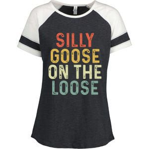 Silly Goose On The Loose Retro Enza Ladies Jersey Colorblock Tee