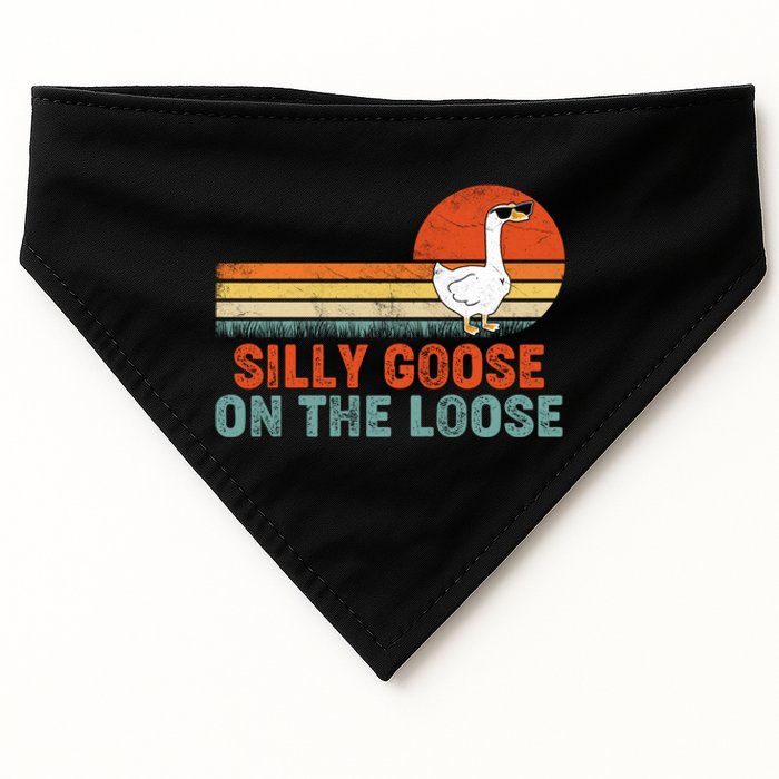 Silly Goose On The Loose Funny Saying Gift USA-Made Doggie Bandana