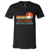 Silly Goose On The Loose Funny Saying Gift V-Neck T-Shirt