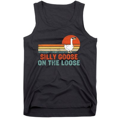 Silly Goose On The Loose Funny Saying Gift Tank Top