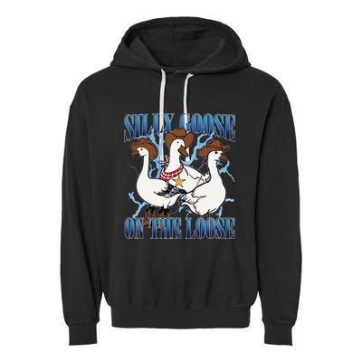 Silly Goose On The Loose Retro Groovy Silly Goose Club Garment-Dyed Fleece Hoodie