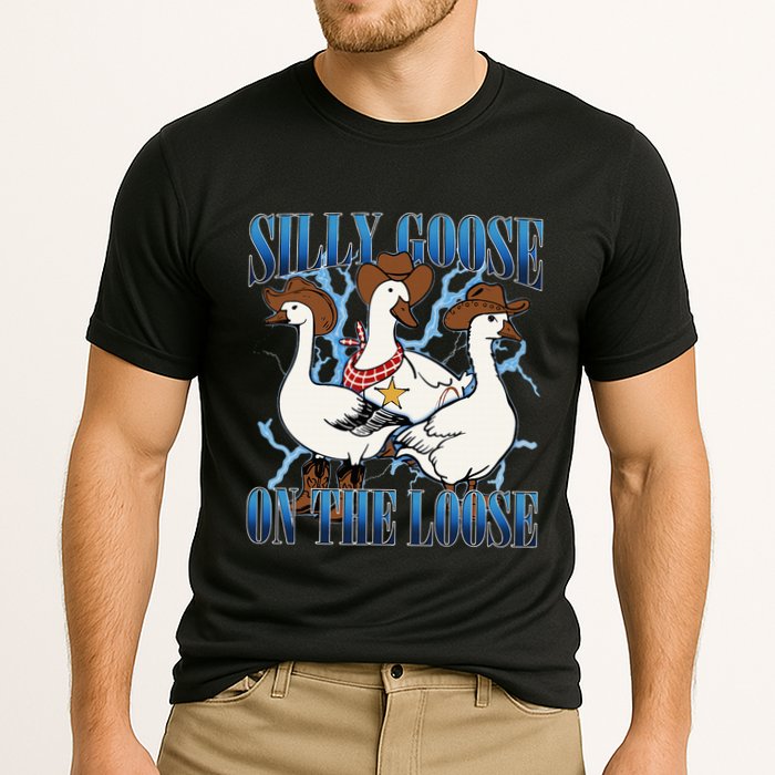 Silly Goose On The Loose Retro Groovy Silly Goose Club Cooling Performance Crew T-Shirt
