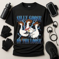 Silly Goose On The Loose Retro Groovy Silly Goose Club Cooling Performance Crew T-Shirt