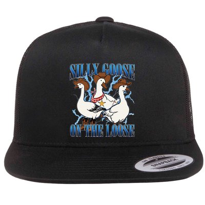 Silly Goose On The Loose Retro Groovy Silly Goose Club Flatbill Hat