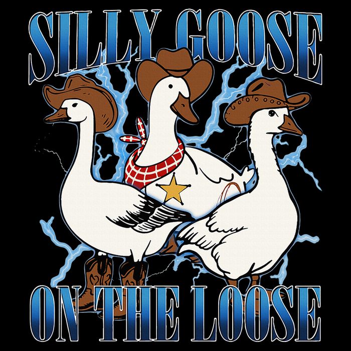 Silly Goose On The Loose Retro Groovy Silly Goose Club Flat Bill Trucker Hat