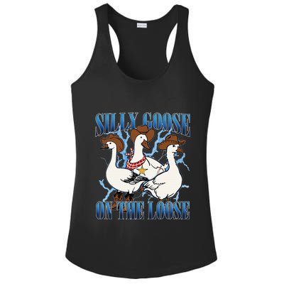 Silly Goose On The Loose Retro Groovy Silly Goose Club Ladies PosiCharge Competitor Racerback Tank