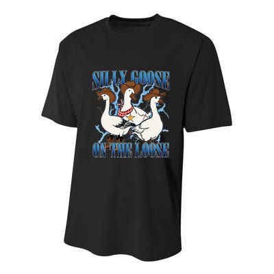 Silly Goose On The Loose Retro Groovy Silly Goose Club Youth Performance Sprint T-Shirt