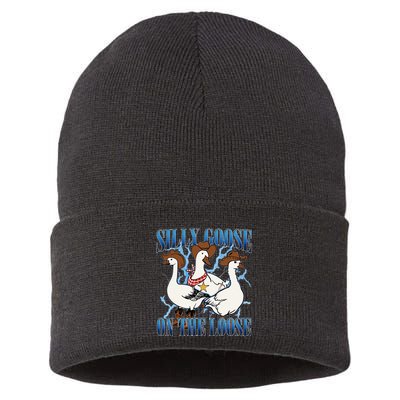 Silly Goose On The Loose Retro Groovy Silly Goose Club Sustainable Knit Beanie