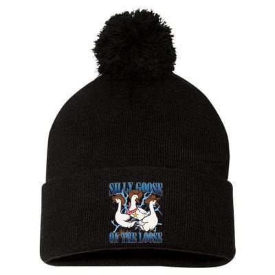 Silly Goose On The Loose Retro Groovy Silly Goose Club Pom Pom 12in Knit Beanie