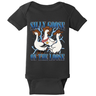 Silly Goose On The Loose Retro Groovy Silly Goose Club Baby Bodysuit