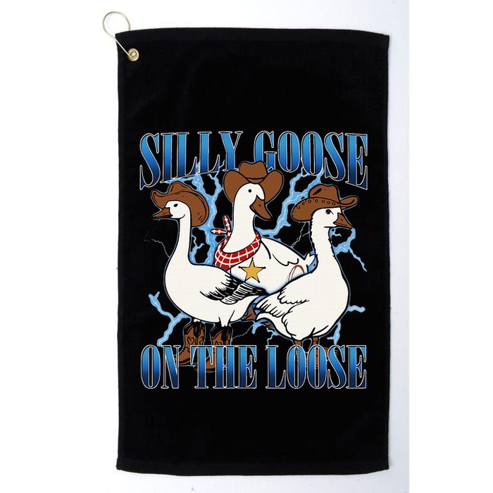 Silly Goose On The Loose Retro Groovy Silly Goose Club Golf Towel