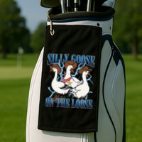 Silly Goose On The Loose Retro Groovy Silly Goose Club Golf Towel