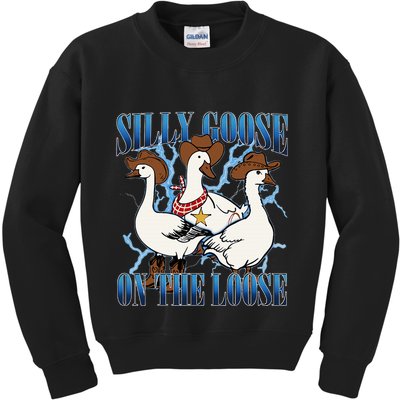 Silly Goose On The Loose Retro Groovy Silly Goose Club Kids Sweatshirt