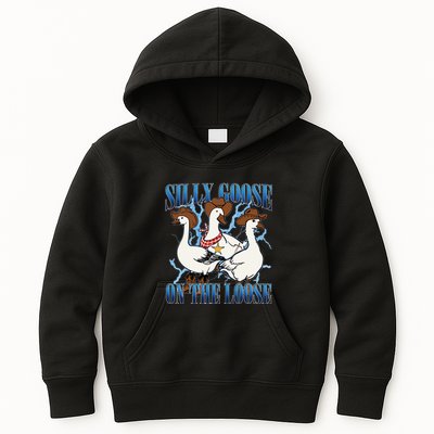 Silly Goose On The Loose Retro Groovy Silly Goose Club Kids Hoodie