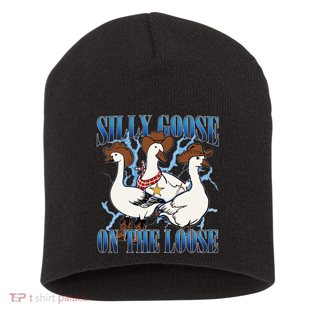 Silly Goose On The Loose Retro Groovy Silly Goose Club Short Acrylic Beanie