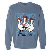 Silly Goose On The Loose Retro Groovy Silly Goose Club Garment-Dyed Sweatshirt