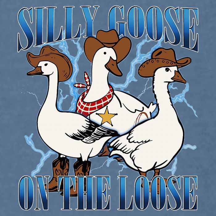 Silly Goose On The Loose Retro Groovy Silly Goose Club Garment-Dyed Sweatshirt