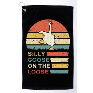 Silly Goose On The Loose Funny Saying Honk Goose University Platinum Collection Golf Towel