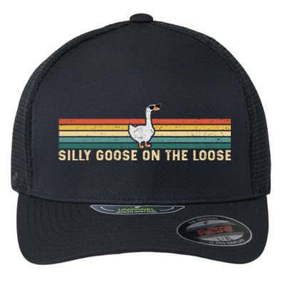 Silly Goose On The Loose Funny Silly Goose University Flexfit Unipanel Trucker Cap