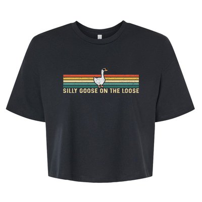 Silly Goose On The Loose Funny Silly Goose University Bella+Canvas Jersey Crop Tee