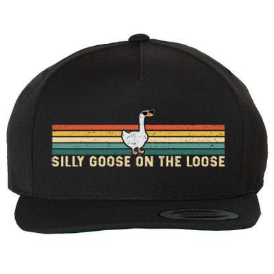 Silly Goose On The Loose Funny Silly Goose University Wool Snapback Cap