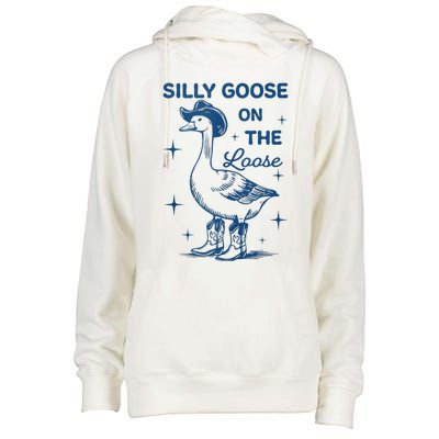 Silly Goose On The Loose Womens Funnel Neck Pullover Hood