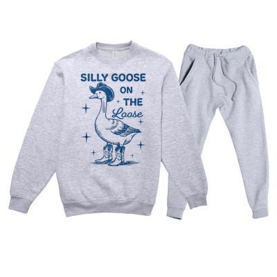 Silly Goose On The Loose Premium Crewneck Sweatsuit Set