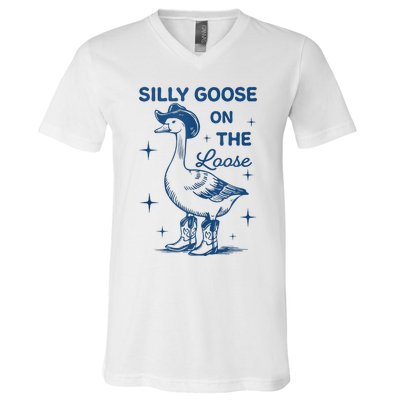 Silly Goose On The Loose V-Neck T-Shirt