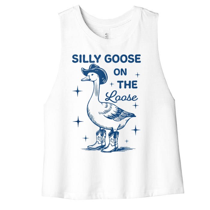 Silly Goose On The Loose Women's Racerback Cropped Tank