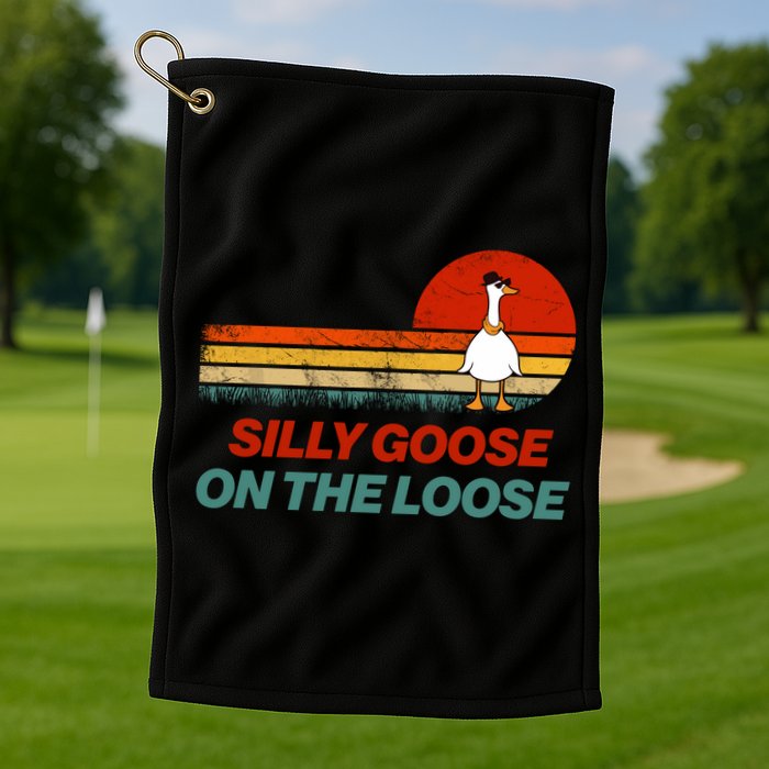 Silly Goose On The Loose Golf Towel