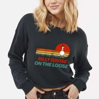 Silly Goose On The Loose Cropped Pullover Crew