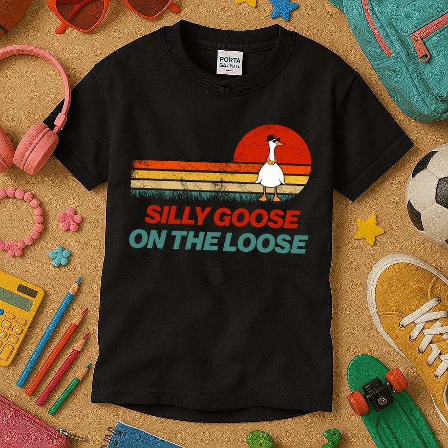 Silly Goose On The Loose Kids T-Shirt