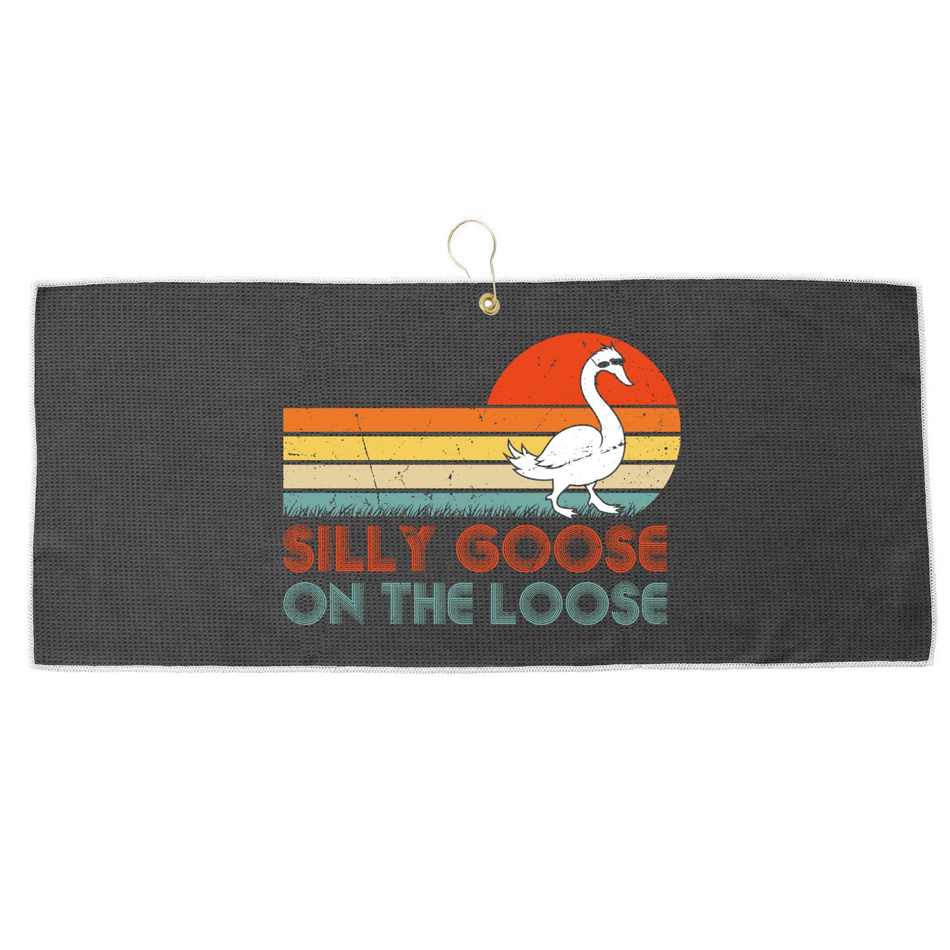 Silly Goose On The Loose Large Microfiber Waffle Golf Towel