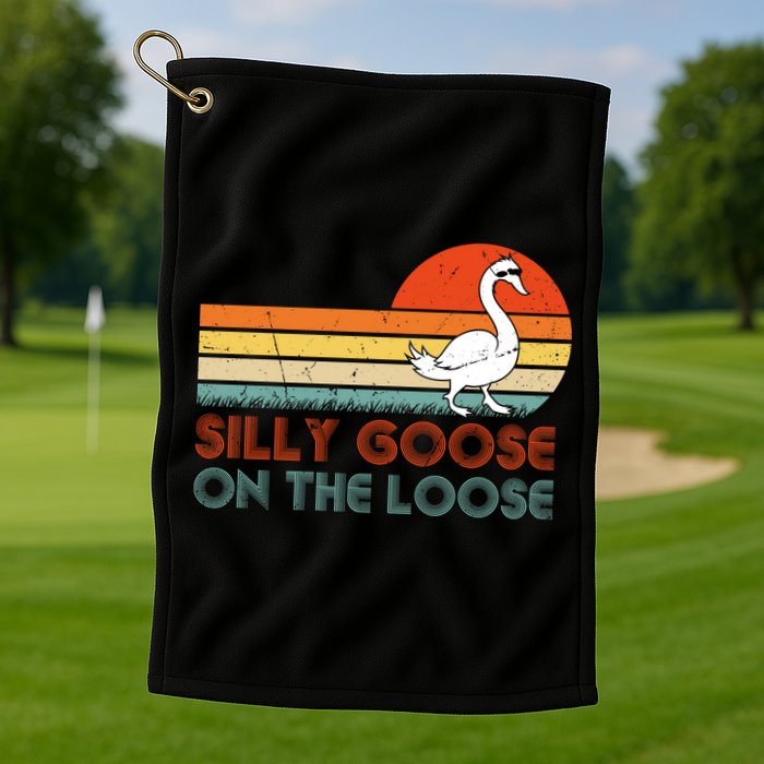 Silly Goose On The Loose Golf Towel