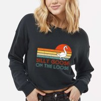 Silly Goose On The Loose Cropped Pullover Crew
