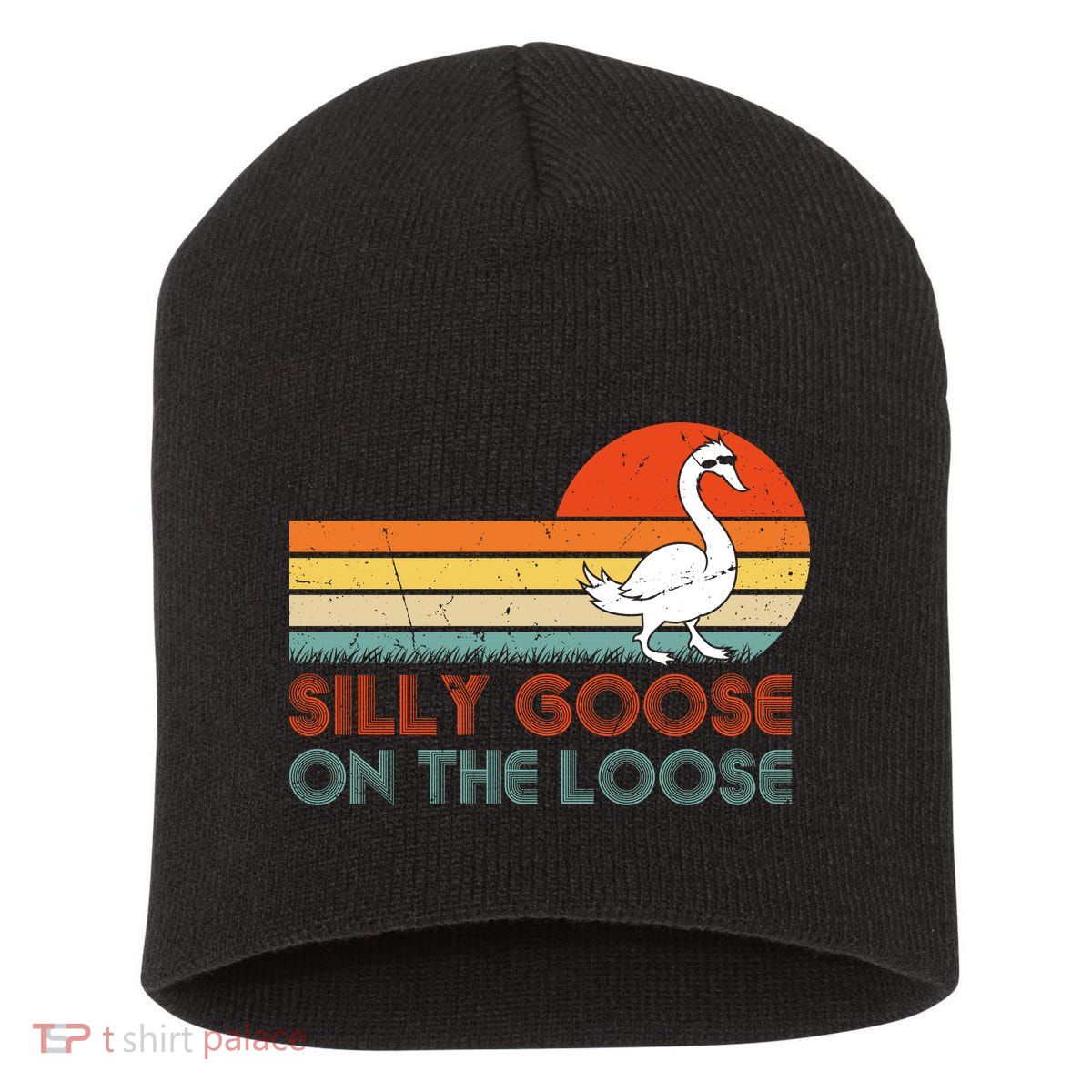 Silly Goose On The Loose Short Acrylic Beanie