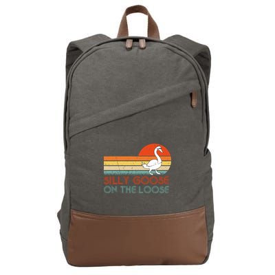 Silly Goose On The Loose Cotton Canvas Backpack
