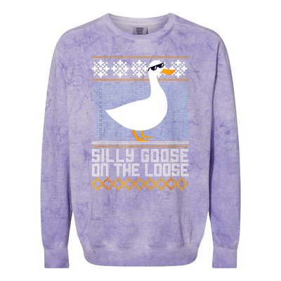 Silly Goose On The Loose Stupid And Silly Goose Colorblast Crewneck Sweatshirt