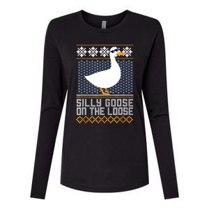 Silly Goose On The Loose Stupid And Silly Goose Womens Cotton Relaxed Long Sleeve T-Shirt