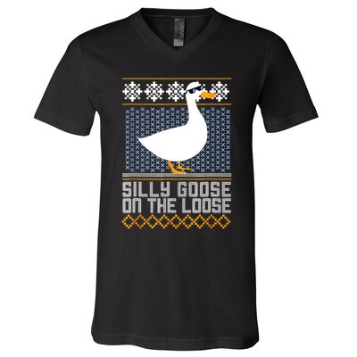 Silly Goose On The Loose Stupid And Silly Goose V-Neck T-Shirt