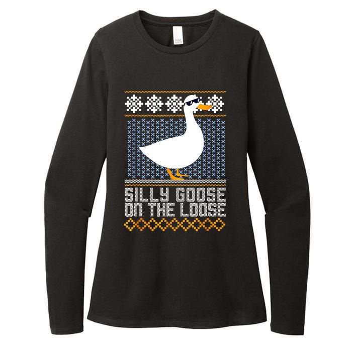 Silly Goose On The Loose Stupid And Silly Goose Womens CVC Long Sleeve Shirt