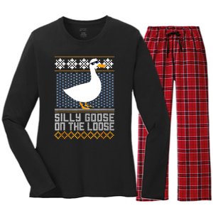 Silly Goose On The Loose Stupid And Silly Goose Women's Long Sleeve Flannel Pajama Set 