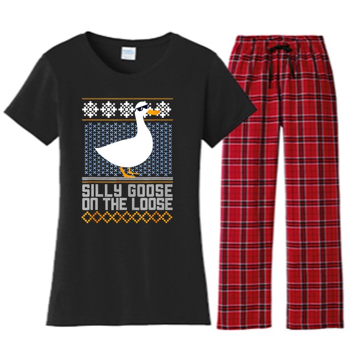 Silly Goose On The Loose Stupid And Silly Goose Women's Flannel Pajama Set