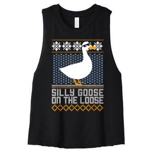 Silly Goose On The Loose Stupid And Silly Goose Women's Racerback Cropped Tank