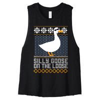 Silly Goose On The Loose Stupid And Silly Goose Women's Racerback Cropped Tank