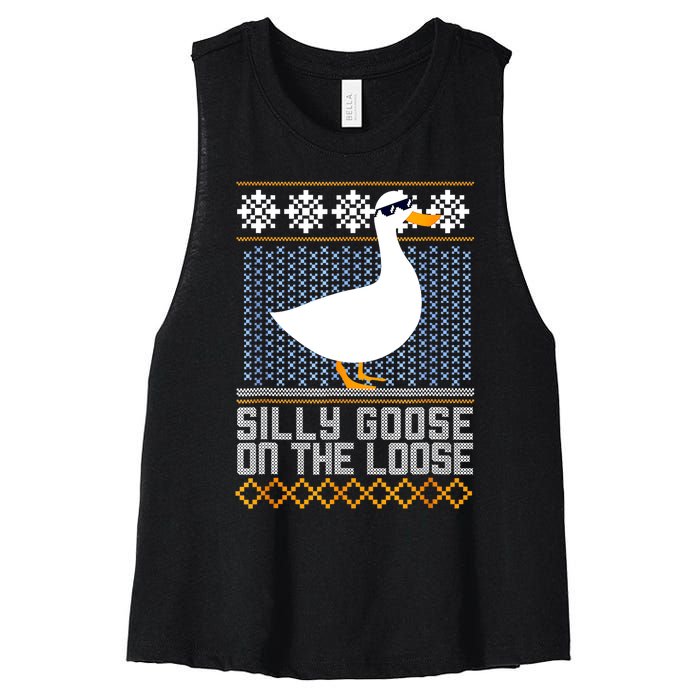 Silly Goose On The Loose Stupid And Silly Goose Women's Racerback Cropped Tank