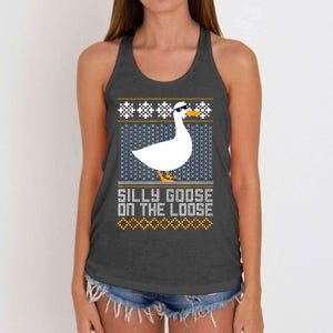 Silly Goose On The Loose Stupid And Silly Goose Women's Knotted Racerback Tank