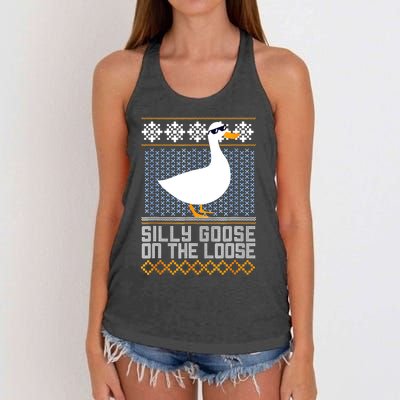 Silly Goose On The Loose Stupid And Silly Goose Women's Knotted Racerback Tank