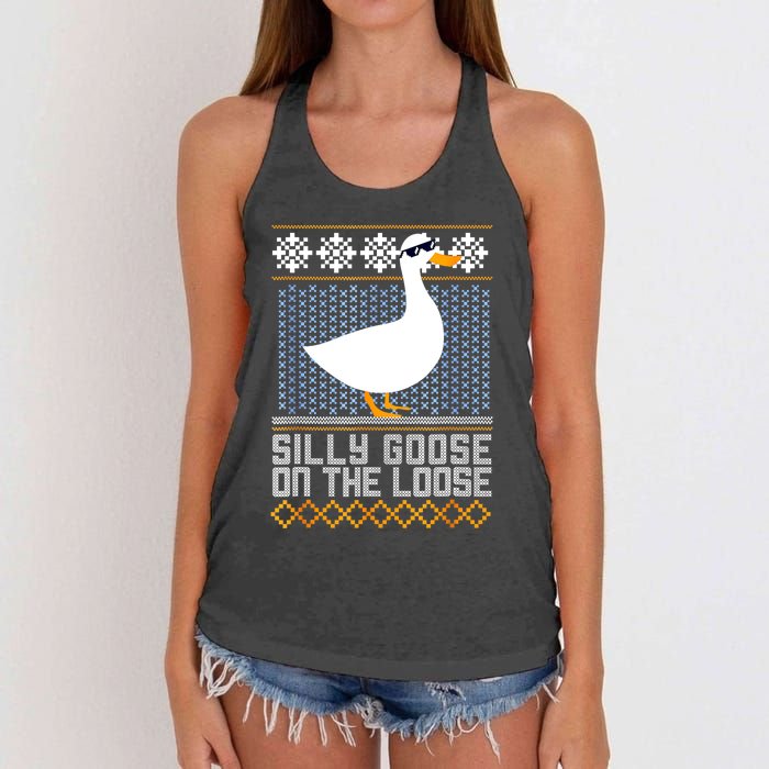 Silly Goose On The Loose Stupid And Silly Goose Women's Knotted Racerback Tank